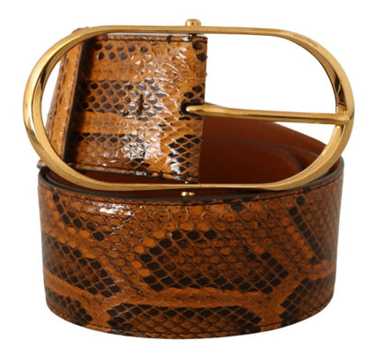 Dolce & Gabbana Elegant Python Skin Leather Belt Dolce & Gabbana