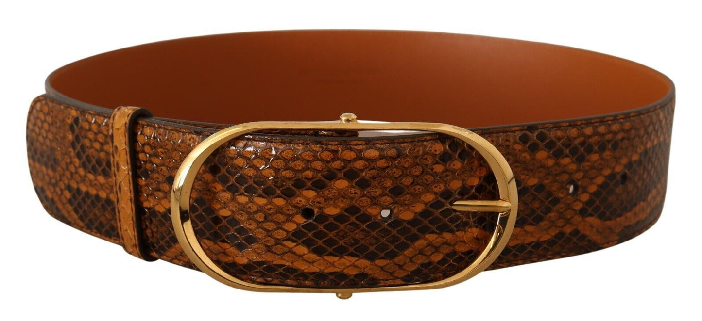 Dolce & Gabbana Elegant Python Skin Leather Belt Dolce & Gabbana