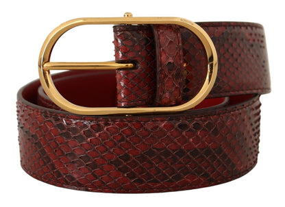 Dolce & Gabbana Elegant Red Snakeskin Leather Belt Dolce & Gabbana