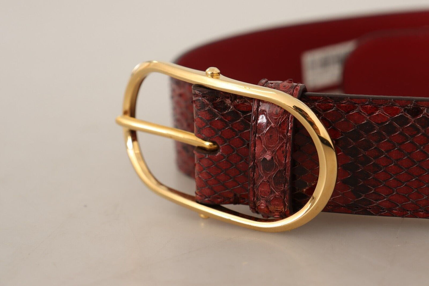 Dolce & Gabbana Elegant Red Snakeskin Leather Belt Dolce & Gabbana