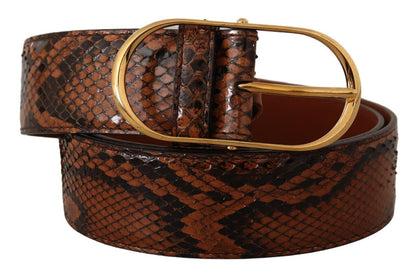 Dolce & Gabbana Elegant Leather Belt with Gold Buckle Dolce & Gabbana