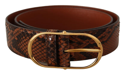 Dolce & Gabbana Elegant Leather Belt with Gold Buckle Dolce & Gabbana