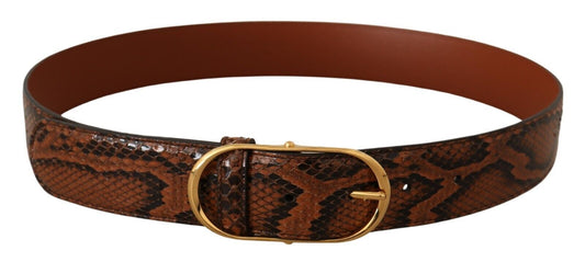 Dolce & Gabbana Elegant Leather Belt with Gold Buckle Dolce & Gabbana