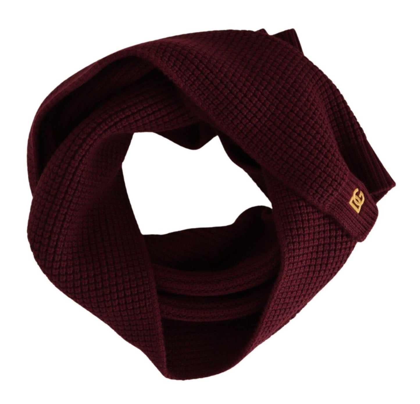 Dolce & Gabbana Elegant Cashmere Knit Scarf in Dark Red Dolce & Gabbana