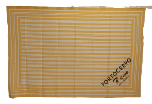 Dolce & Gabbana Elegant Striped Cotton Scarf with Logo Print Dolce & Gabbana