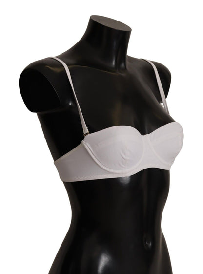 Dolce & Gabbana Chic White Nylon Balconette Bra Dolce & Gabbana