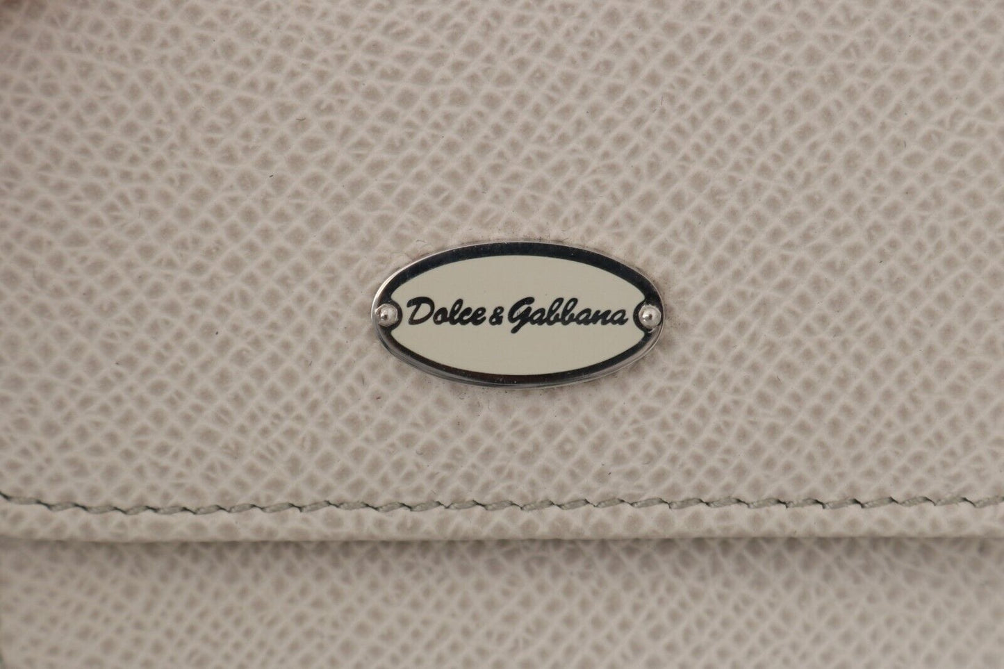 Dolce & Gabbana Chic White Leather Condom Case Wallet Dolce & Gabbana