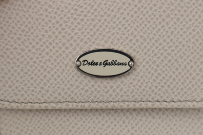 Dolce & Gabbana Chic White Leather Condom Case Wallet Dolce & Gabbana