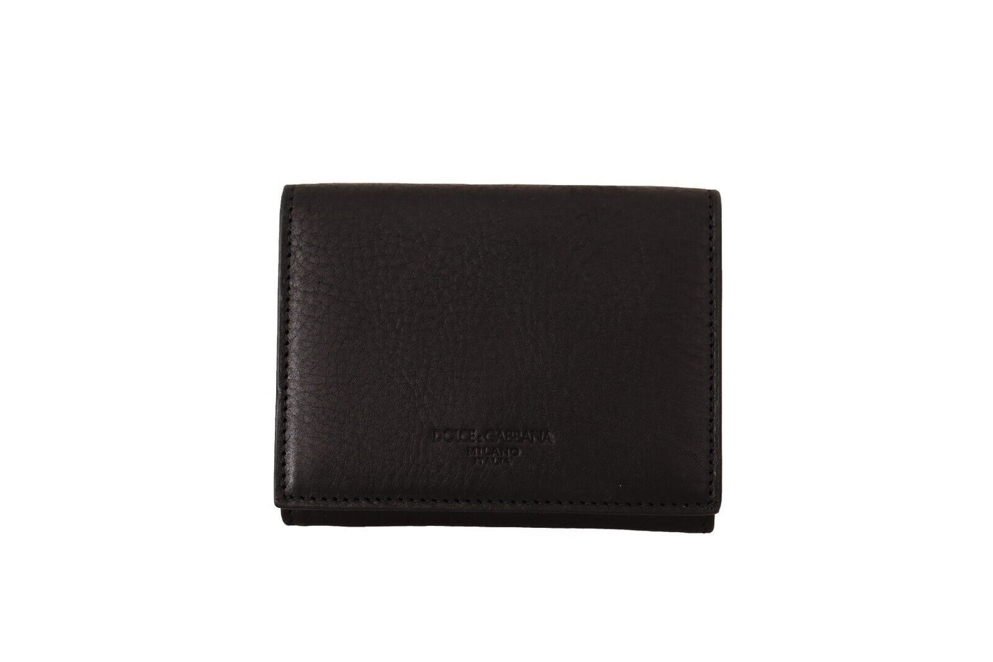 Dolce & Gabbana Elegant Black Leather Trifold Multi Kit Dolce & Gabbana