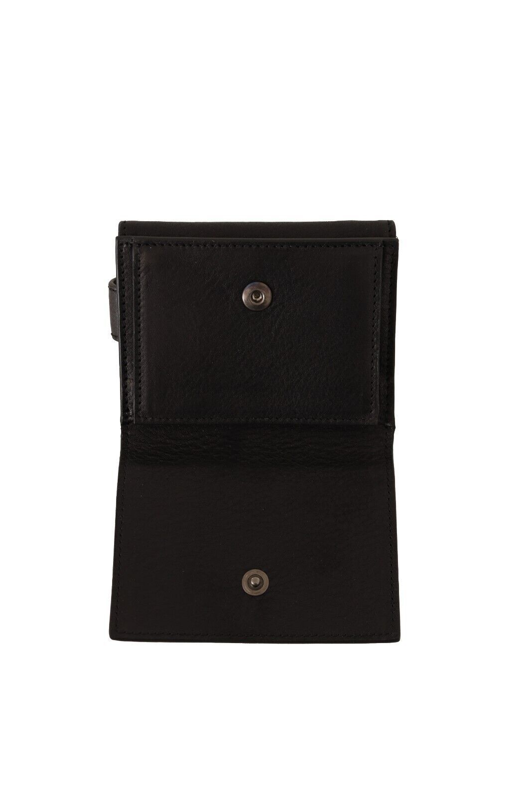 Dolce & Gabbana Elegant Black Leather Trifold Multi Kit Dolce & Gabbana