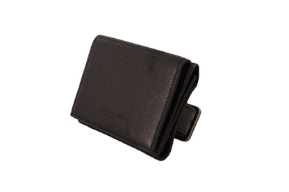 Dolce & Gabbana Elegant Black Leather Trifold Multi Kit Dolce & Gabbana