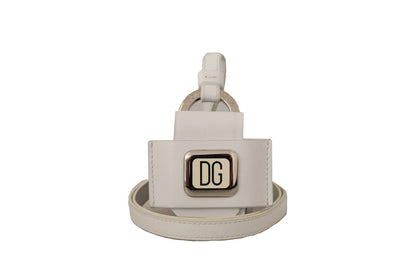 Dolce & Gabbana Elegant Leather Airpods Case in Pristine White Dolce & Gabbana