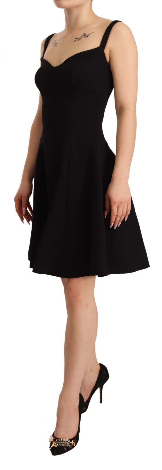 Dolce & Gabbana Elegant A-Line Sheath Dress in Black Dolce & Gabbana