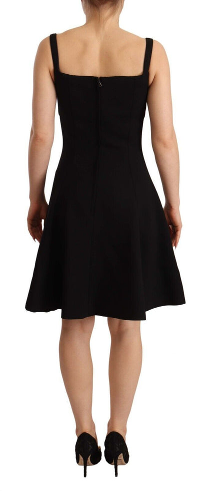 Dolce & Gabbana Elegant A-Line Sheath Dress in Black Dolce & Gabbana