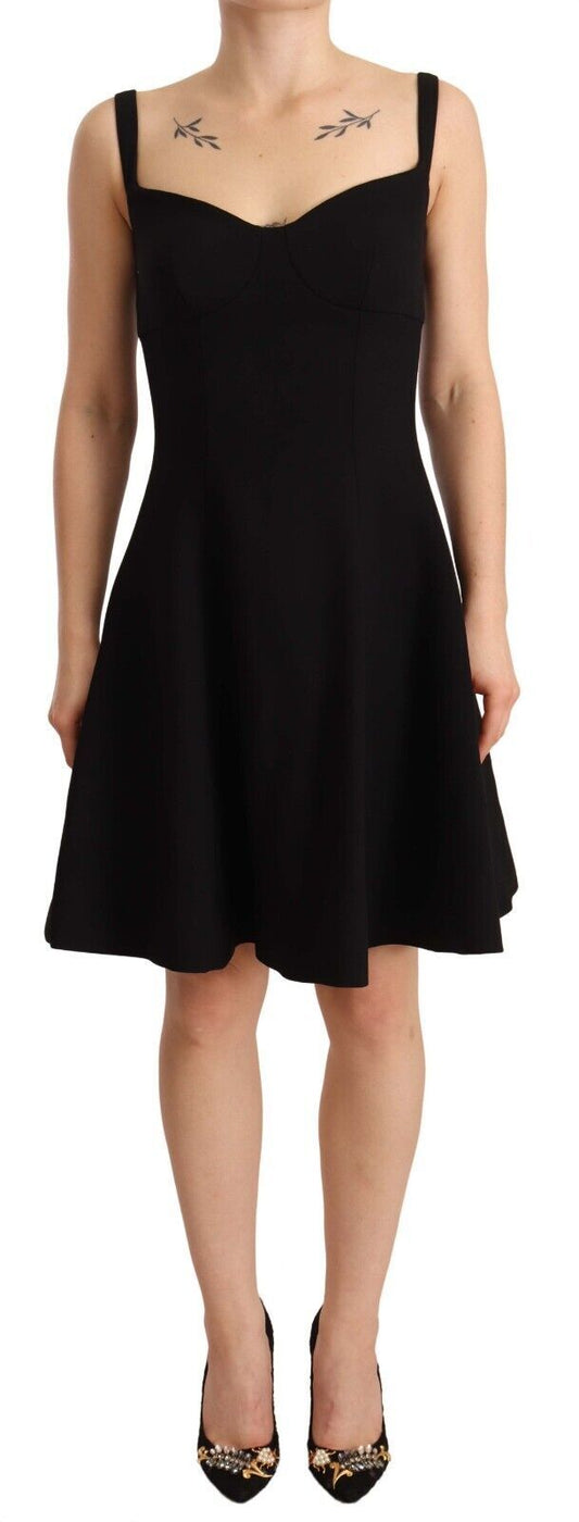 Dolce & Gabbana Elegant A-Line Sheath Dress in Black Dolce & Gabbana