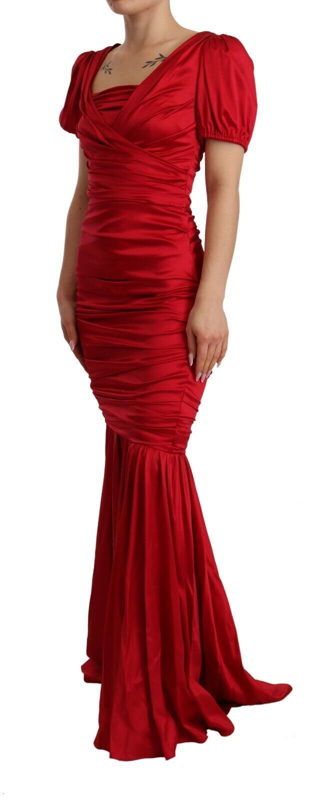 Dolce & Gabbana Elegant Red Silk Stretch Mermaid Dress Dolce & Gabbana