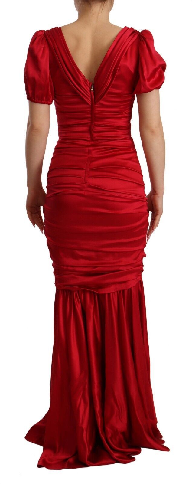 Dolce & Gabbana Elegant Red Silk Stretch Mermaid Dress Dolce & Gabbana