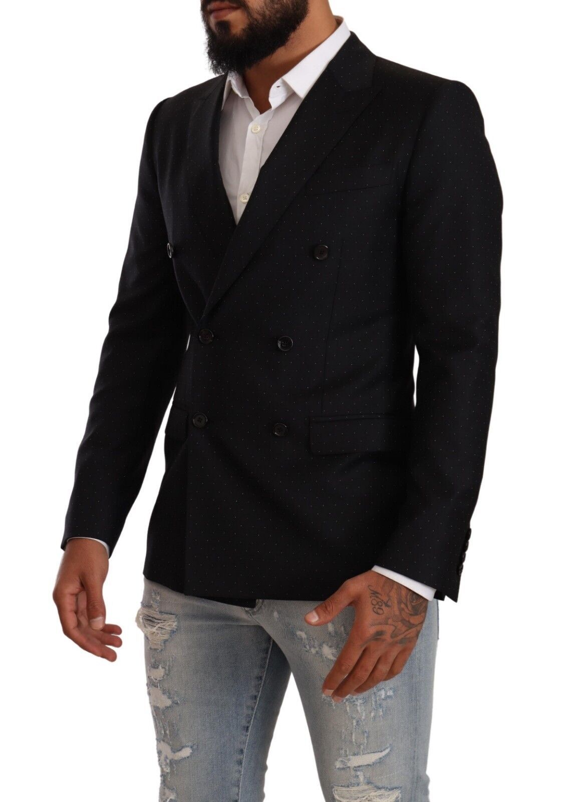 Dolce & Gabbana Elegant Black Dotted Formal Blazer Dolce & Gabbana