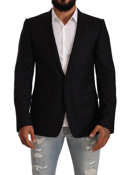 Dolce & Gabbana Exclusive Black Virgin Wool Blazer Dolce & Gabbana