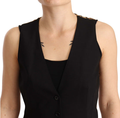 Dolce & Gabbana Elegant Black Wool Blend Waistcoat Dolce & Gabbana