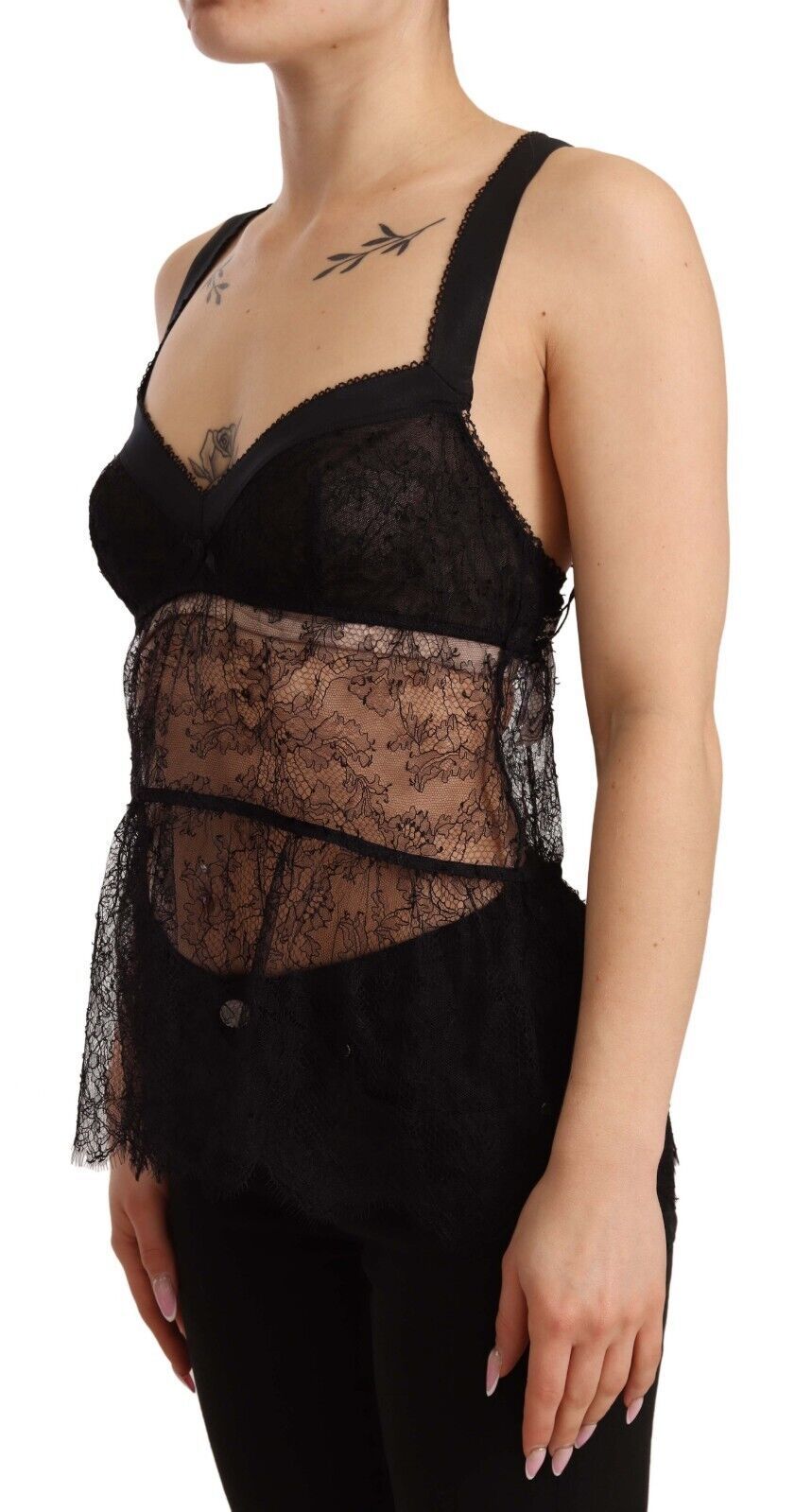 Dolce & Gabbana Elegant Black Silk Lingerie Chemise Dolce & Gabbana