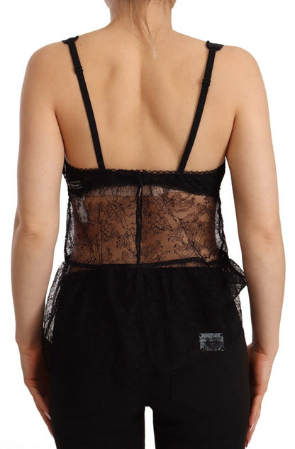 Dolce & Gabbana Elegant Black Silk Lingerie Chemise Dolce & Gabbana