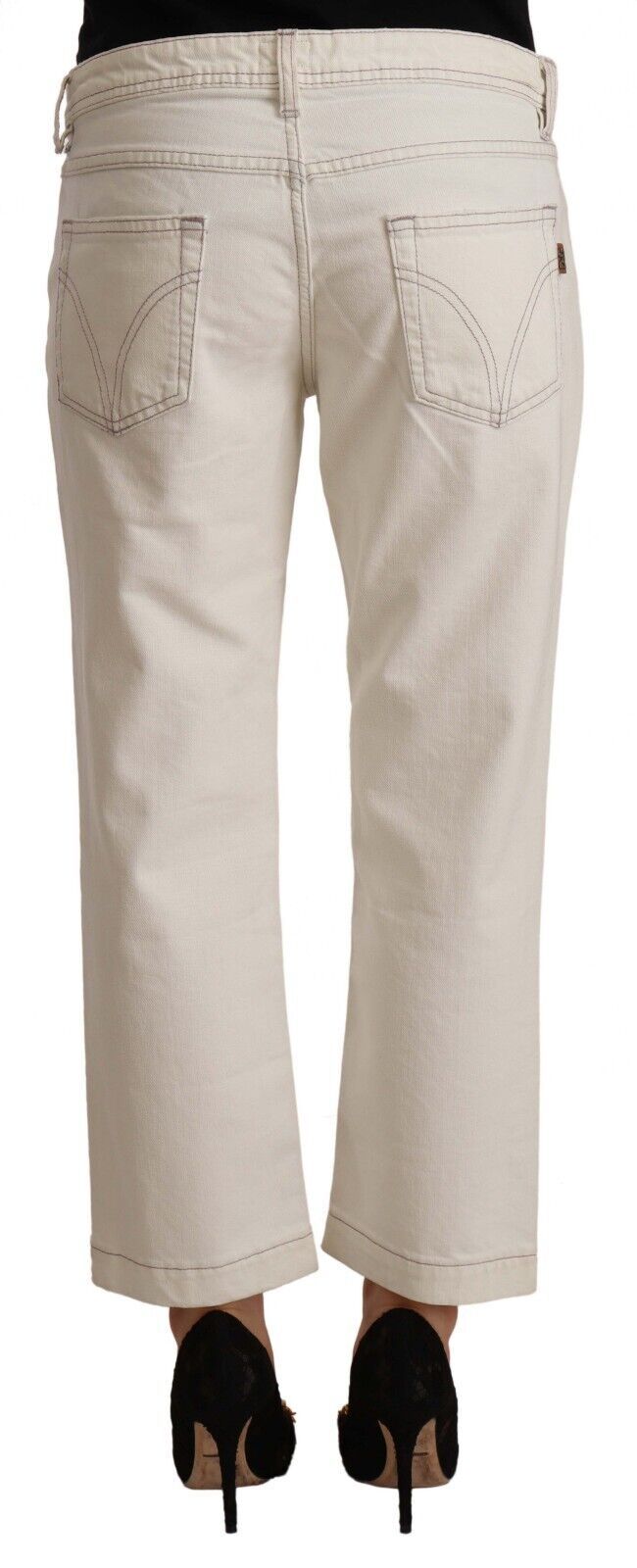 Dolce & Gabbana Chic Off-White Cropped Jeans - Fashionista Must-Have Dolce & Gabbana