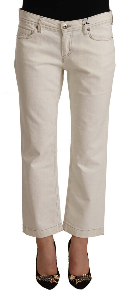 Dolce & Gabbana Chic Off-White Cropped Jeans - Fashionista Must-Have Dolce & Gabbana