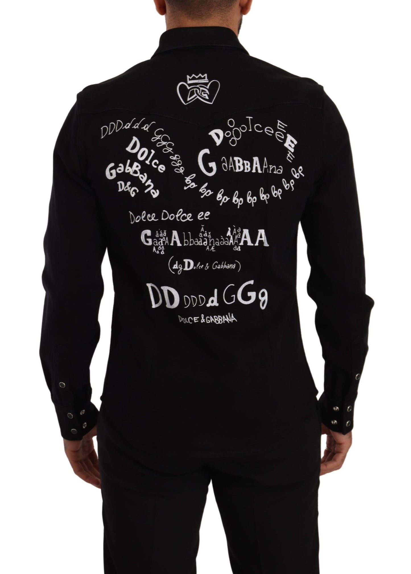 Dolce & Gabbana Slim Fit Casual Black Designer Shirt Dolce & Gabbana