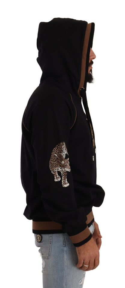 Dolce & Gabbana Chic Leopard Motive Hooded Sweater Dolce & Gabbana