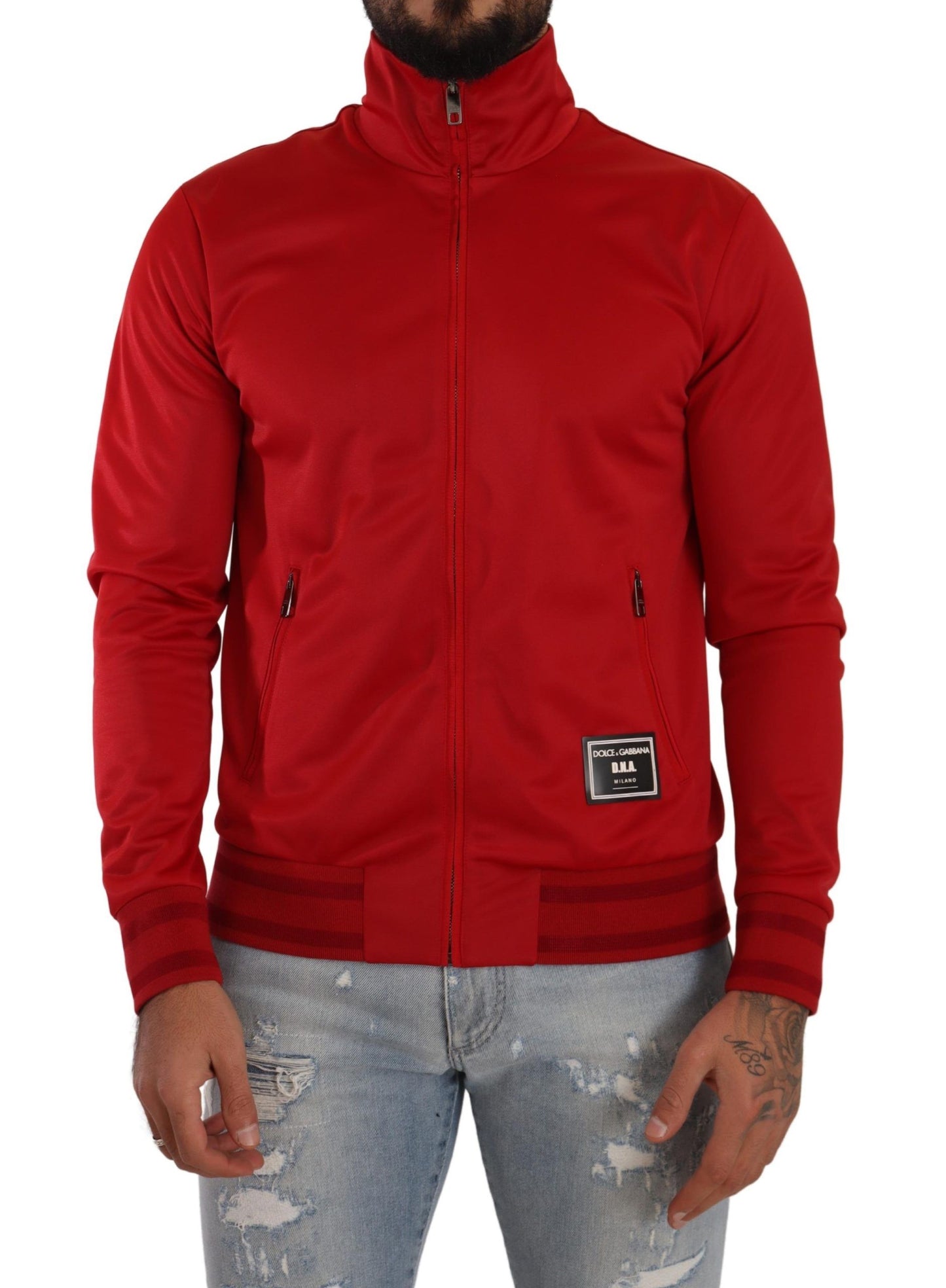 Dolce & Gabbana Stunning Zip Sweater Cardigan in Red Dolce & Gabbana