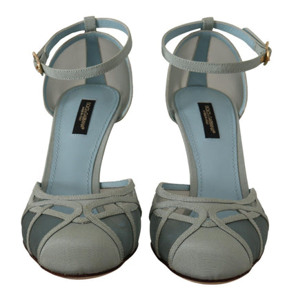 Dolce & Gabbana Elegant Blue Mesh Ankle Strap Sandals Dolce & Gabbana