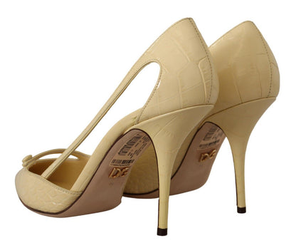 Dolce & Gabbana Chic Pointed Toe Leather Pumps in Sunshine Yellow Dolce & Gabbana