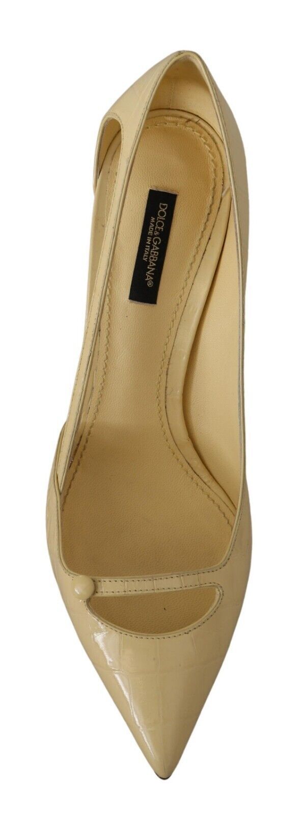 Dolce & Gabbana Chic Pointed Toe Leather Pumps in Sunshine Yellow Dolce & Gabbana