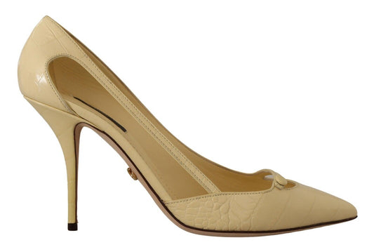 Dolce & Gabbana Chic Pointed Toe Leather Pumps in Sunshine Yellow Dolce & Gabbana