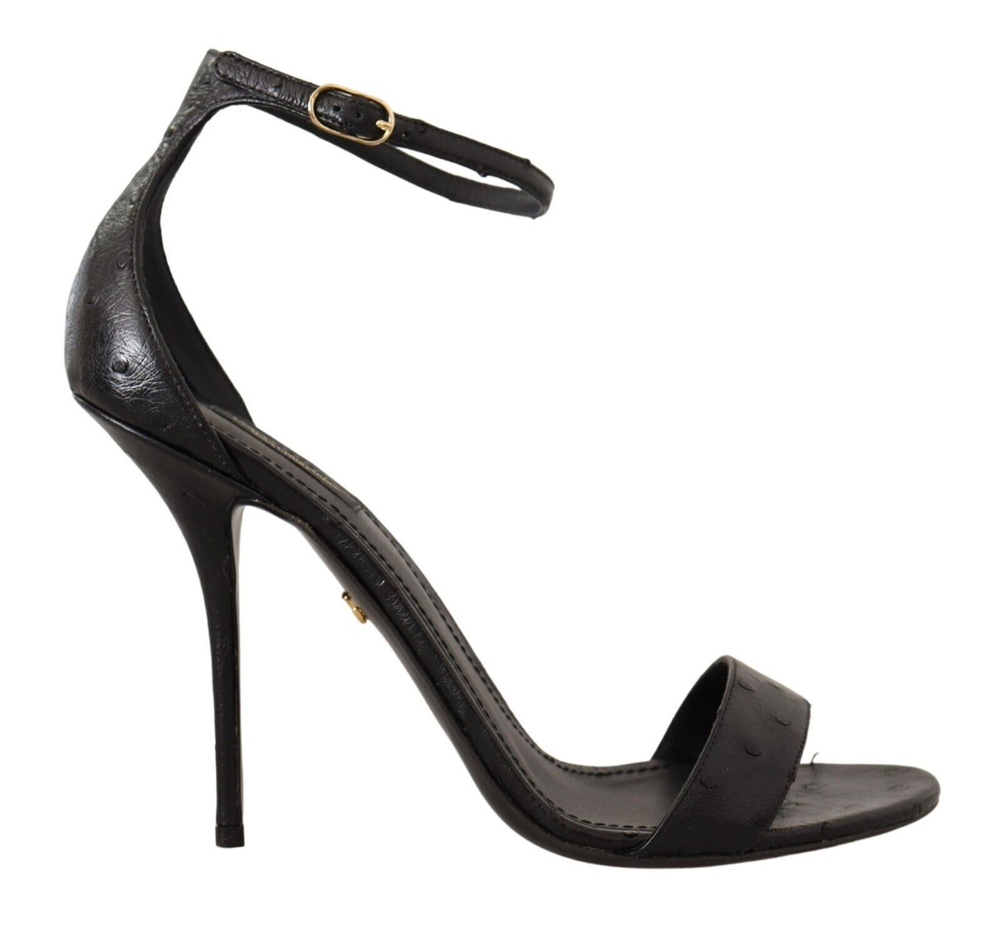 Dolce & Gabbana Elegant Ostrich Leather Ankle Strap Heels Dolce & Gabbana