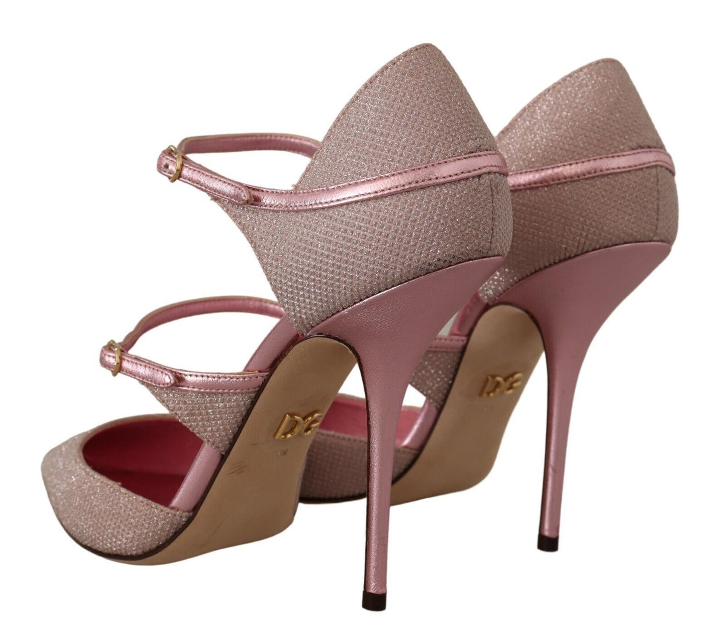 Dolce & Gabbana Pink Glitter High Heel Sandals Dolce & Gabbana