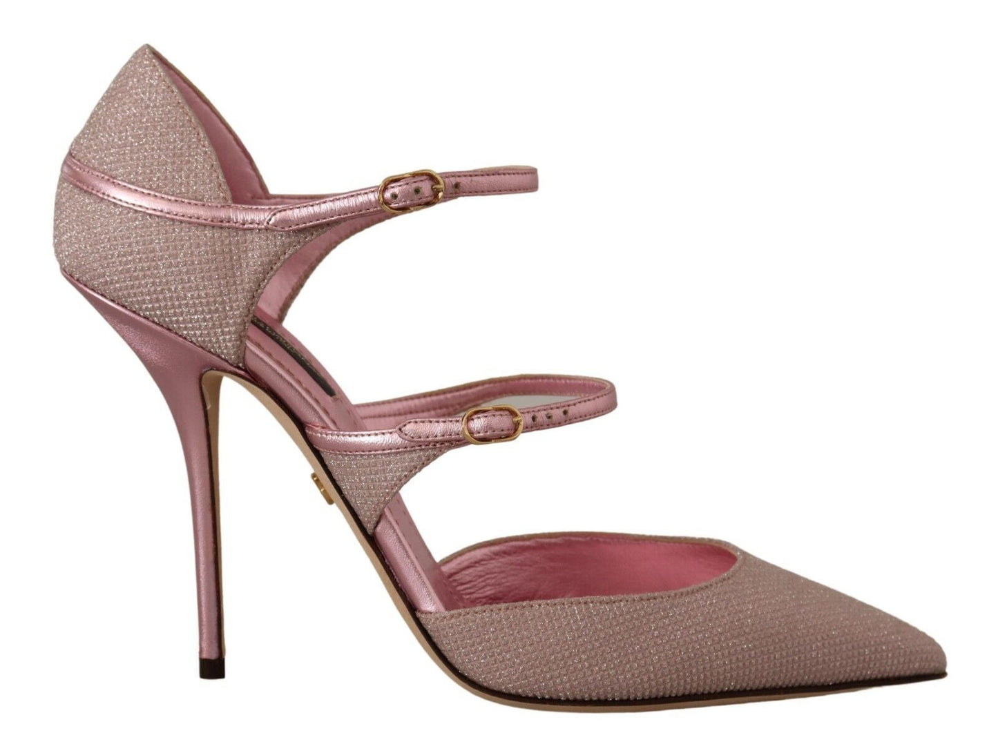 Dolce & Gabbana Pink Glitter High Heel Sandals Dolce & Gabbana