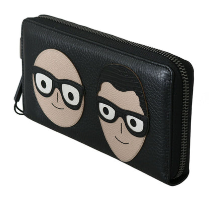 Dolce & Gabbana Elegant Black Leather Continental Wallet Dolce & Gabbana