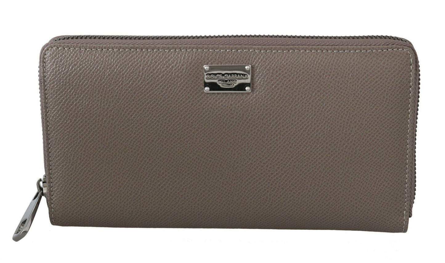 Dolce & Gabbana Beige Continental Zip Leather Wallet Dolce & Gabbana