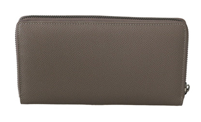 Dolce & Gabbana Beige Continental Zip Leather Wallet Dolce & Gabbana