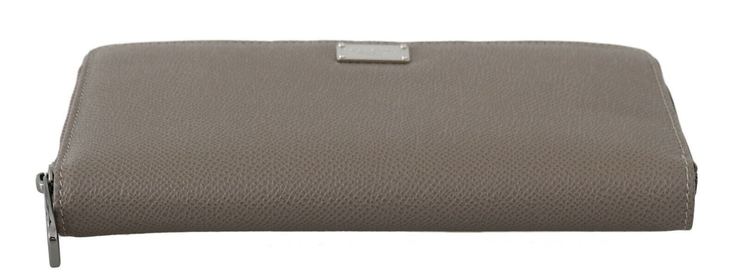 Dolce & Gabbana Beige Continental Zip Leather Wallet Dolce & Gabbana