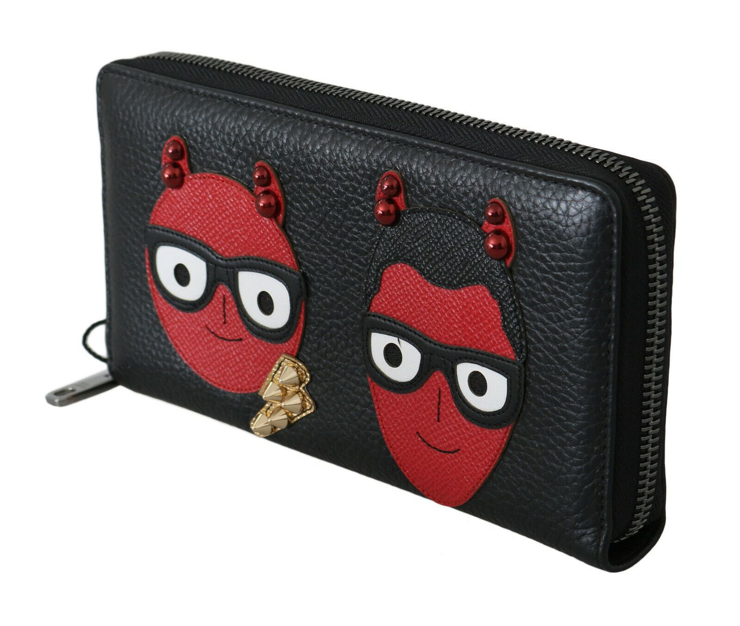 Dolce & Gabbana Chic Black and Red Leather Continental Wallet Dolce & Gabbana