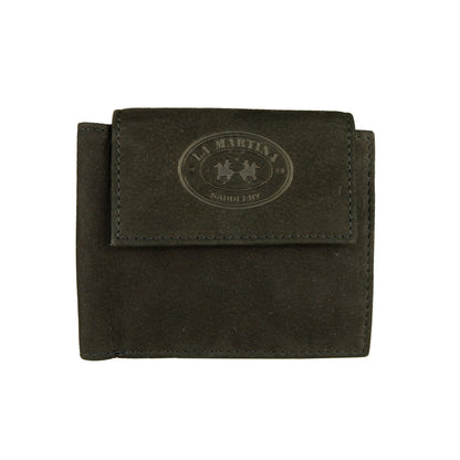 La Martina Elegant Black Leather Wallet for Men La Martina