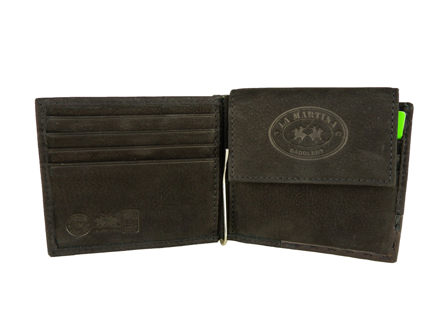 La Martina Elegant Black Leather Wallet for Men La Martina