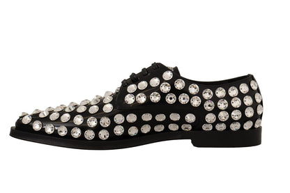 Dolce & Gabbana Crystal-Embellished Leather Formal Flats Dolce & Gabbana