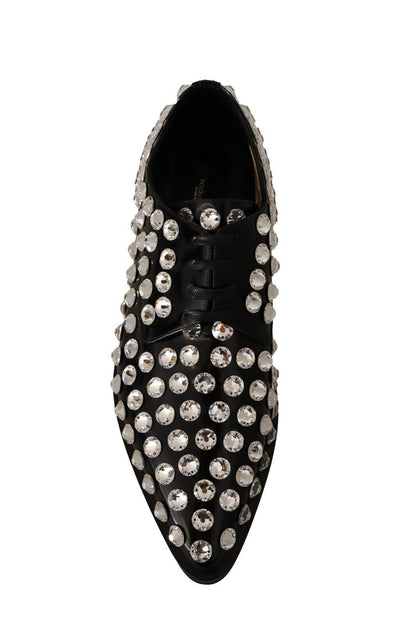 Dolce & Gabbana Crystal-Embellished Leather Formal Flats Dolce & Gabbana