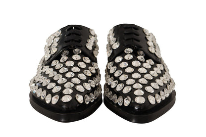 Dolce & Gabbana Crystal-Embellished Leather Formal Flats Dolce & Gabbana