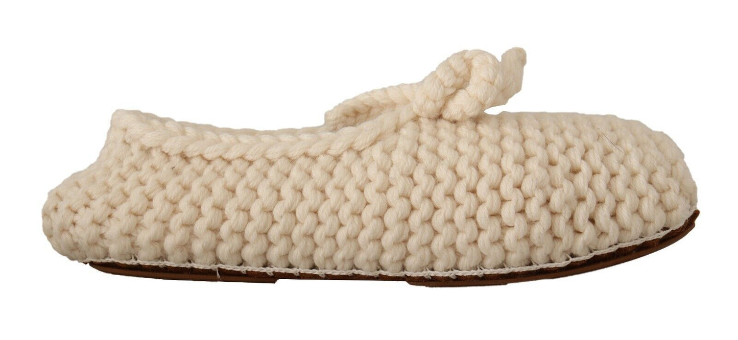 Dolce & Gabbana Chic Wool Knit Ballerina Flats Dolce & Gabbana