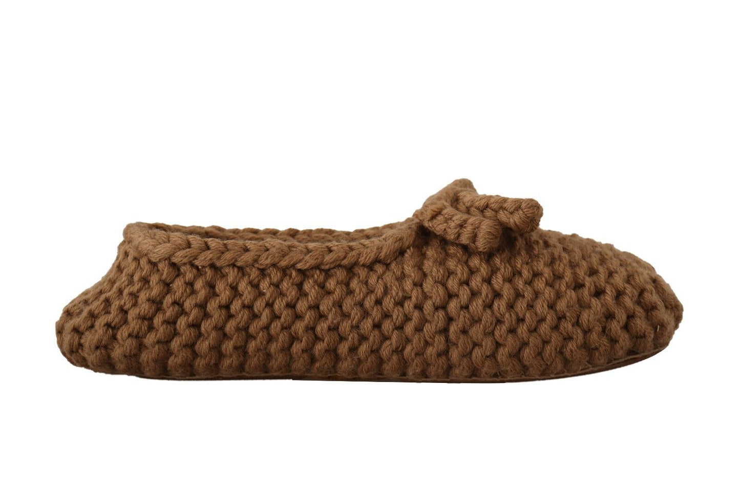 Dolce & Gabbana Elegant Wool Knit Ballerina Flats in Brown Dolce & Gabbana